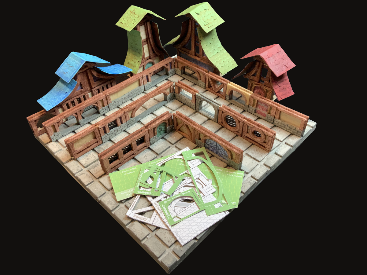 Product image for Buildings System Add-on Download. TERRAINO Taverns and Towns Hero.